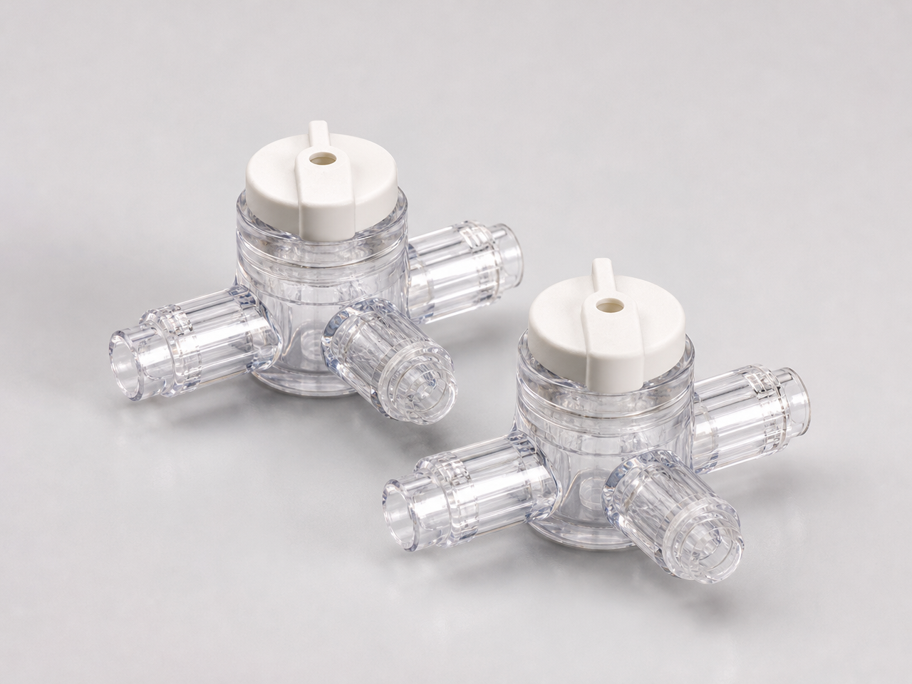 Low-Profile Rotating Stopcock — 3-port manual selector