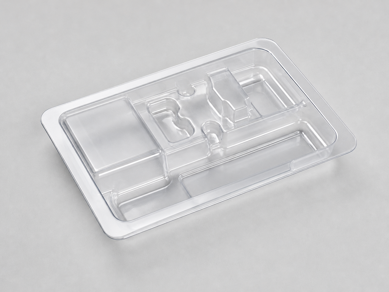 Prototype Thermoformed Device Tray — 150 x 100 mm format